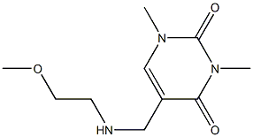5-{[(2-methoxyethyl)amino]methyl}-1,3-dimethyl-1,2,3,4-tetrahydropyrimidine-2,4-dione 结构式