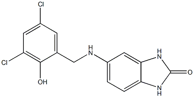 5-{[(3,5-dichloro-2-hydroxyphenyl)methyl]amino}-2,3-dihydro-1H-1,3-benzodiazol-2-one Structure