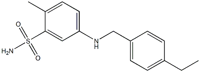 5-{[(4-ethylphenyl)methyl]amino}-2-methylbenzene-1-sulfonamide Struktur