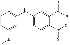5-{[3-(methylsulfanyl)phenyl]amino}-2-nitrobenzoic acid Struktur