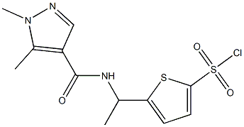 5-{1-[(1,5-dimethyl-1H-pyrazol-4-yl)formamido]ethyl}thiophene-2-sulfonyl chloride Structure