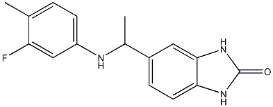 5-{1-[(3-fluoro-4-methylphenyl)amino]ethyl}-2,3-dihydro-1H-1,3-benzodiazol-2-one 结构式