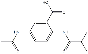 5-acetamido-2-(2-methylpropanamido)benzoic acid 化学構造式