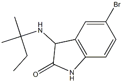 5-bromo-3-[(2-methylbutan-2-yl)amino]-2,3-dihydro-1H-indol-2-one,,结构式