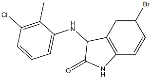 5-bromo-3-[(3-chloro-2-methylphenyl)amino]-2,3-dihydro-1H-indol-2-one 化学構造式