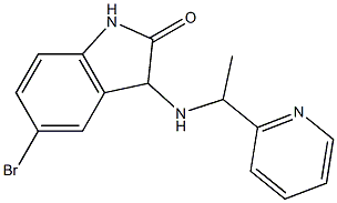 5-bromo-3-{[1-(pyridin-2-yl)ethyl]amino}-2,3-dihydro-1H-indol-2-one Struktur