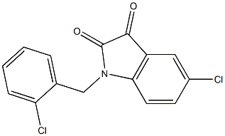 5-chloro-1-[(2-chlorophenyl)methyl]-2,3-dihydro-1H-indole-2,3-dione Struktur