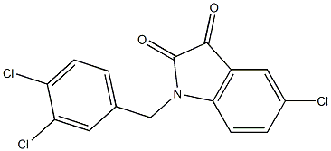 5-chloro-1-[(3,4-dichlorophenyl)methyl]-2,3-dihydro-1H-indole-2,3-dione,,结构式