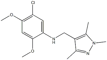 5-chloro-2,4-dimethoxy-N-[(1,3,5-trimethyl-1H-pyrazol-4-yl)methyl]aniline,,结构式