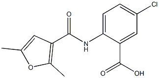 5-chloro-2-[(2,5-dimethyl-3-furoyl)amino]benzoic acid 结构式