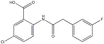 5-chloro-2-[2-(3-fluorophenyl)acetamido]benzoic acid,,结构式