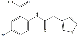 5-chloro-2-[2-(thiophen-3-yl)acetamido]benzoic acid,,结构式