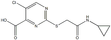 5-chloro-2-{[2-(cyclopropylamino)-2-oxoethyl]thio}pyrimidine-4-carboxylic acid Structure