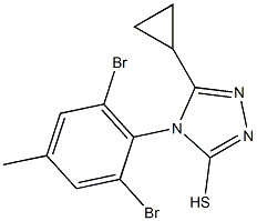 5-cyclopropyl-4-(2,6-dibromo-4-methylphenyl)-4H-1,2,4-triazole-3-thiol Structure
