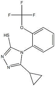 5-cyclopropyl-4-[2-(trifluoromethoxy)phenyl]-4H-1,2,4-triazole-3-thiol,,结构式