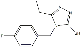 5-ethyl-4-[(4-fluorophenyl)methyl]-4H-1,2,4-triazole-3-thiol 化学構造式