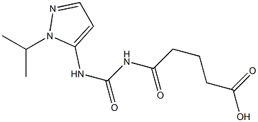 5-oxo-5-({[1-(propan-2-yl)-1H-pyrazol-5-yl]carbamoyl}amino)pentanoic acid 化学構造式