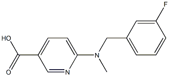 6-{[(3-fluorophenyl)methyl](methyl)amino}pyridine-3-carboxylic acid,,结构式