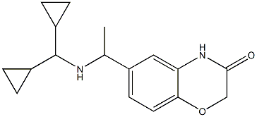 6-{1-[(dicyclopropylmethyl)amino]ethyl}-3,4-dihydro-2H-1,4-benzoxazin-3-one,,结构式