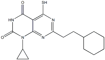 7-(2-cyclohexylethyl)-1-cyclopropyl-5-mercaptopyrimido[4,5-d]pyrimidine-2,4(1H,3H)-dione,,结构式