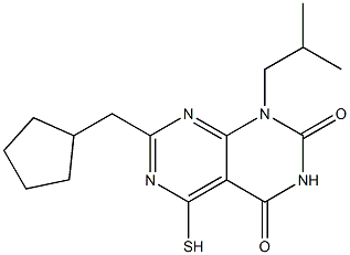 7-(cyclopentylmethyl)-1-isobutyl-5-mercaptopyrimido[4,5-d]pyrimidine-2,4(1H,3H)-dione 结构式