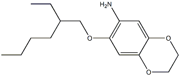 7-[(2-ethylhexyl)oxy]-2,3-dihydro-1,4-benzodioxin-6-amine 化学構造式