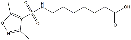 7-[(3,5-dimethyl-1,2-oxazole-4-)sulfonamido]heptanoic acid 结构式