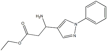 ethyl 3-amino-3-(1-phenyl-1H-pyrazol-4-yl)propanoate 结构式