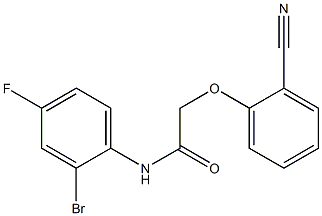 N-(2-bromo-4-fluorophenyl)-2-(2-cyanophenoxy)acetamide,,结构式