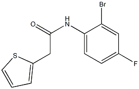 N-(2-bromo-4-fluorophenyl)-2-(thiophen-2-yl)acetamide 结构式