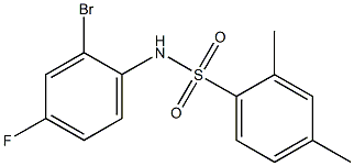 N-(2-bromo-4-fluorophenyl)-2,4-dimethylbenzene-1-sulfonamide Struktur