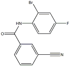 N-(2-bromo-4-fluorophenyl)-3-cyanobenzamide 化学構造式