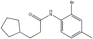 N-(2-bromo-4-methylphenyl)-3-cyclopentylpropanamide Structure