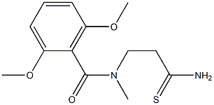 N-(2-carbamothioylethyl)-2,6-dimethoxy-N-methylbenzamide 化学構造式