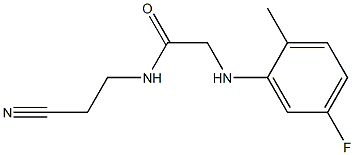 N-(2-cyanoethyl)-2-[(5-fluoro-2-methylphenyl)amino]acetamide 结构式