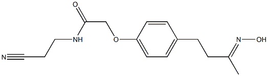 N-(2-cyanoethyl)-2-{4-[(3E)-3-(hydroxyimino)butyl]phenoxy}acetamide,,结构式