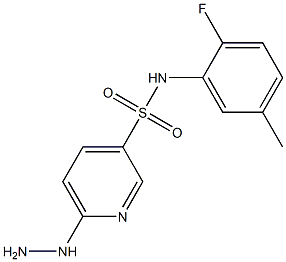 N-(2-fluoro-5-methylphenyl)-6-hydrazinylpyridine-3-sulfonamide,,结构式