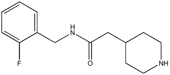 N-(2-fluorobenzyl)-2-piperidin-4-ylacetamide,,结构式