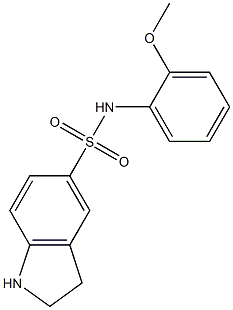 N-(2-methoxyphenyl)-2,3-dihydro-1H-indole-5-sulfonamide,,结构式