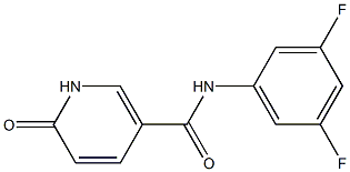 N-(3,5-difluorophenyl)-6-oxo-1,6-dihydropyridine-3-carboxamide Struktur