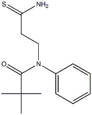 N-(3-amino-3-thioxopropyl)-2,2-dimethyl-N-phenylpropanamide Struktur