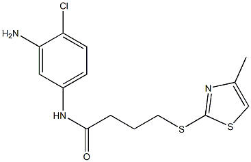 N-(3-amino-4-chlorophenyl)-4-[(4-methyl-1,3-thiazol-2-yl)sulfanyl]butanamide 化学構造式