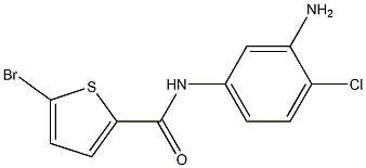 N-(3-amino-4-chlorophenyl)-5-bromothiophene-2-carboxamide 化学構造式