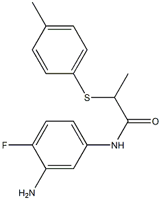 N-(3-amino-4-fluorophenyl)-2-[(4-methylphenyl)sulfanyl]propanamide Struktur