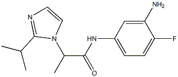 N-(3-amino-4-fluorophenyl)-2-[2-(propan-2-yl)-1H-imidazol-1-yl]propanamide,,结构式
