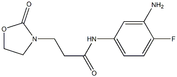 N-(3-amino-4-fluorophenyl)-3-(2-oxo-1,3-oxazolidin-3-yl)propanamide 化学構造式