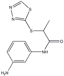 N-(3-aminophenyl)-2-(1,3,4-thiadiazol-2-ylsulfanyl)propanamide,,结构式