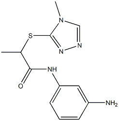N-(3-aminophenyl)-2-[(4-methyl-4H-1,2,4-triazol-3-yl)sulfanyl]propanamide 化学構造式