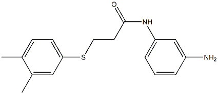 N-(3-aminophenyl)-3-[(3,4-dimethylphenyl)sulfanyl]propanamide,,结构式