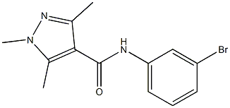 N-(3-bromophenyl)-1,3,5-trimethyl-1H-pyrazole-4-carboxamide Struktur